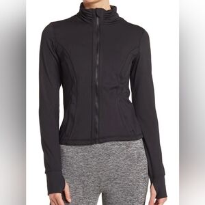 LIKE NEW 90 Degree By Reflex Black Lux Slim Fitted Pleated Jacket Size Large